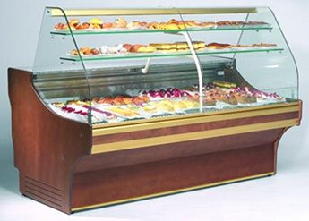 Vitrine de pastelaria Tâmega/P, modelo fabricado pela Frilixa